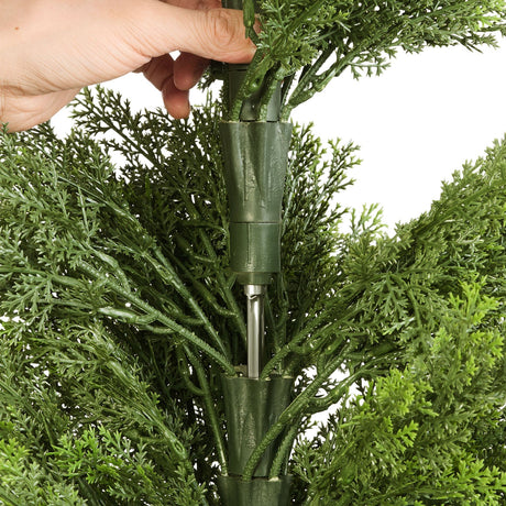 VEVOR Artificial Topiary Cedar Trees, 2 Set 1219mm Faux Pine Shrubs Plants, Fake Silk Tree Look Real, Easy Assembly for Decor Front Porch Outdoor Patio Garden Balcony Backyard Indoor Office