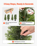 VEVOR Artificial Topiary Cedar Trees, 2 Set 1524mm Faux Pine Shrubs Plants, Fake Silk Tree Look Real, Easy Assembly for Decor Front Porch Outdoor Patio Garden Balcony Backyard Indoor Office