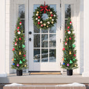VEVOR Artificial Topiary Cedar Trees, 2 Set 1524mm Faux Pine Shrubs Plants, Fake Silk Tree Look Real, Easy Assembly for Decor Front Porch Outdoor Patio Garden Balcony Backyard Indoor Office