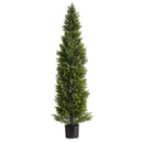 VEVOR Artificial Topiary Cedar Trees, 2 Set 1524mm Faux Pine Shrubs Plants, Fake Silk Tree Look Real, Easy Assembly for Decor Front Porch Outdoor Patio Garden Balcony Backyard Indoor Office
