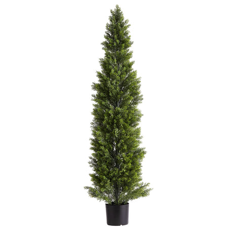 VEVOR Artificial Topiary Cedar Trees, 2 Set 1524mm Faux Pine Shrubs Plants, Fake Silk Tree Look Real, Easy Assembly for Decor Front Porch Outdoor Patio Garden Balcony Backyard Indoor Office