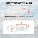VEVOR Boat Steering Cable, 17 Feet Outboard Marine Rotary Steering Cable, 1/2 Ton High Tensile Strength, Steel Steering Wheel Cable Compatible with Most Single-Station Outboard Steering Systems