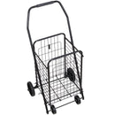VEVOR Shopping Cart, Folding Grocery Utility Cart with Swivel Wheels, 40.8 kg Large Load Capacity, Heavy Duty Rolling Laundry Basket Butler for Laundry, Shopping, Camping, Grocery, Luggage, Black