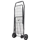 VEVOR Shopping Cart, Folding Grocery Utility Cart with Swivel Wheels, 40.8 kg Large Load Capacity, Heavy Duty Rolling Laundry Basket Butler for Laundry, Shopping, Camping, Grocery, Luggage, Black