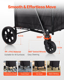 VEVOR Shopping Cart, Folding Grocery Utility Cart with Dual Baskets, Waterproof Liner & Wheels, 45 KG Large Load Capacity, Heavy Duty Laundry Basket for Laundry, Shopping, Camping, Grocery, Luggage