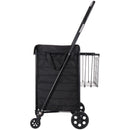 VEVOR Shopping Cart, Folding Grocery Utility Cart with Dual Baskets, Waterproof Liner & Wheels, 45 KG Large Load Capacity, Heavy Duty Laundry Basket for Laundry, Shopping, Camping, Grocery, Luggage