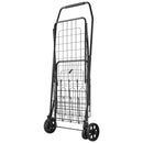VEVOR Shopping Cart, Folding Grocery Utility Cart with Dual Baskets, Waterproof Liner & Wheels, 45 KG Large Load Capacity, Heavy Duty Laundry Basket for Laundry, Shopping, Camping, Grocery, Luggage