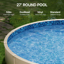27-ft Round Above Ground Pool Liner, Unibead Pool Liners, Standard Gauge, 52inch Wall Height, Designed for Steel Sided Above-Ground Swimming Pools