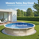 Pool Liner, 33ft Round Pool Liner, Uinbead Style, Durable Vinyl Pool Liner, Standard Gauge, 52in Wall Height, Pool Liner Replacement for Steel Sided Above-Ground Swimming Pools