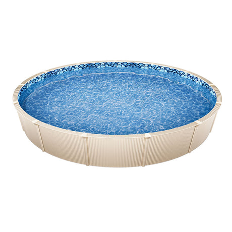 Pool Liner, 33ft Round Pool Liner, Uinbead Style, Durable Vinyl Pool Liner, Standard Gauge, 52in Wall Height, Pool Liner Replacement for Steel Sided Above-Ground Swimming Pools
