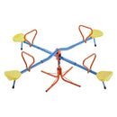 Kids Seesaw, 49.9 kg Load Capacity per Seat, Sit and Spin Teeter Totter with 4-prong Support Legs, Kids Outdoor Playground Equipment, Swiveling 360 Degrees Rotating for Children Aged 3+, 4 Seats
