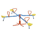 Kids Seesaw, 49.9 kg Load Capacity per Seat, Sit and Spin Teeter Totter with 4-prong Support Legs, Kids Outdoor Playground Equipment, Swiveling 360 Degrees Rotating for Children Aged 3+, 4 Seats