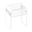 Acrylic Side Table, 2 Tiers Clear Bedside Table with Storage Shelf, Modern Rectangle Acrylic End Desk, Transparent Thick Nightstand for Bedroom, Living Room, Study, 30 x 40 x 50 cm (Clear)