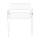 Acrylic Side Table, 2 Tiers Clear Bedside Table with Storage Shelf, Modern Rectangle Acrylic End Desk, Transparent Thick Nightstand for Bedroom, Living Room, Study, 30 x 40 x 50 cm (Clear)