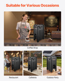 Insulated Beverage Dispenser, 5 Gal/19L Hot and Cold Beverage Server with Spigot & Handle, Food-Grade Thermal Drink Dispenser Cooler for Tea Coffee Water in Cafes & Restaurants, 2 Pack, Black