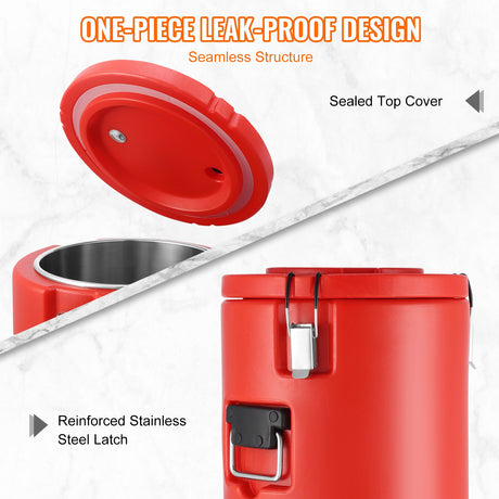 Stainless Steel Insulated Beverage Dispenser, 17.2 Liter, Thermal Hot and Cold Drink Server Dispenser with Spigot Handle, Food-grade for Hot Tea Coffee Water Restaurant Drink Shop