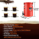 Stainless Steel Insulated Beverage Dispenser, 17.2 Liter, Thermal Hot and Cold Drink Server Dispenser with Spigot Handle, Food-grade for Hot Tea Coffee Water Restaurant Drink Shop