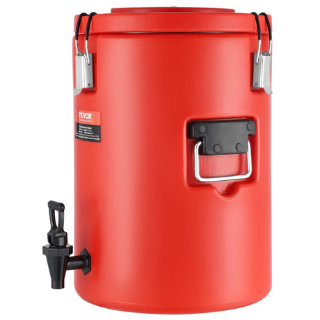 Stainless Steel Insulated Beverage Dispenser, 17.2 Liter, Thermal Hot and Cold Drink Server Dispenser with Spigot Handle, Food-grade for Hot Tea Coffee Water Restaurant Drink Shop