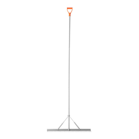 VEVOR Landscape Rake, 914 mm Wide Head 3380 mm Handle, Large Heavy Duty Aluminum Landscaping Leaf Rake Tool, Asphalt Level for Loosening Soil, Garden & Yard, Pond Gravel & Beach Lawn Care, 15.8m Rope