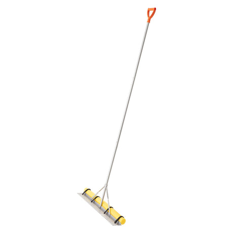 VEVOR Landscape Rake, 914 mm Wide Head 3380 mm Handle, Large Heavy Duty Aluminum Landscaping Leaf Rake Tool, Asphalt Level for Loosening Soil, Garden & Yard, Pond Gravel & Beach Lawn Care, 15.8m Rope
