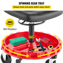 VEVOR Shop Stool, 135 kg Rolling Garage Stool, 56 cm to 66 cm Adjustable Height Mobile Rolling Gear Seat, Round Tray Garage Pneumatic Stool, All-Terrain 12.7 cm Casters with Two Brakes Mechanic Seat