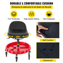 VEVOR Shop Stool, 135 kg Rolling Garage Stool, 56 cm to 66 cm Adjustable Height Mobile Rolling Gear Seat, Round Tray Garage Pneumatic Stool, All-Terrain 12.7 cm Casters with Two Brakes Mechanic Seat
