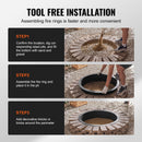 Fire Pit Ring Round 45 Inch Outer Steel Liner DIY Campfire Ring Firepit