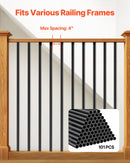 VEVOR Staircase Balusters 101 Pack, 32 In Aluminum Stair Balusters, 3/4 In Water-Proof Round Metal Spindle Railing, Hollow Deck Railing with Rail Caps & Screws for Stairs, Porch, Patio, Fence, Black
