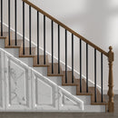 VEVOR Staircase Balusters 51 Pack, 813 mm Aluminum Stair Balusters, 19 mm Water-Proof Round Metal Spindle Railing, Hollow Deck Railing with Rail Caps & Screws for Stairs, Porch, Patio, Matte Black