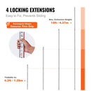 VEVOR Aluminum Grade Rod, 14-Feet/8ths 4 Sections Telescopic Measuring Rod, Double-Sided Scale 1/8in Leveling Rod Stick, Aluminum Alloy Survey Rod w/ Bubble Level &Carrying Bag for Houses,Walls,Floors
