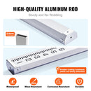 VEVOR Aluminum Grade Rod, 14-Feet/8ths 4 Sections Telescopic Measuring Rod, Double-Sided Scale 1/8in Leveling Rod Stick, Aluminum Alloy Survey Rod w/ Bubble Level &Carrying Bag for Houses,Walls,Floors