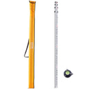 VEVOR Aluminum Grade Rod, 14-Feet/8ths 4 Sections Telescopic Measuring Rod, Double-Sided Scale 1/8in Leveling Rod Stick, Aluminum Alloy Survey Rod w/ Bubble Level &Carrying Bag for Houses,Walls,Floors