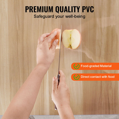 VEVOR Plastic Table Cover, 48 x 48 Inch 1.5 mm Thick Clear Table Protector, Square PVC Desk Mat, Waterproof & Easy Cleaning Desk Pad Tablecloth, for Office Dresser Dining Room Table Night Stand