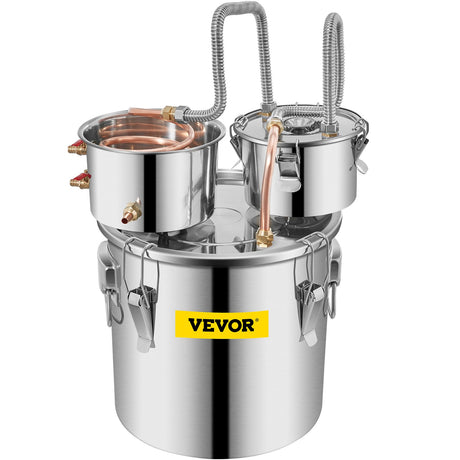 30L 8Gal Alcohol Distiller Water Spirit Boiler Home Brew Copper Alcohol Still