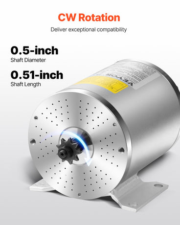 VEVOR 1800W Electric Brushless DC Motor Kit - 48V 4500rpm Motor with Upgraded Speed Controller, Foot Pedal and Throttle Grip Kit for Go Karts E-Bike Motorcycle Scooter