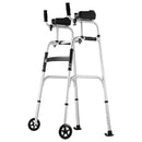 VEVOR 2 in 1 Folding Walker & Removable Armrests, Height Adjustable Foldable Walker with 5" Solid Wheels, Lightweight Aluminum | Front Wheeled Mobility Aid for Elderly Handicapped Disabled, 450 Pounds