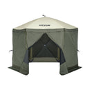 Pop Up Gazebo Tent, Pop-Up Screen Tent 6 Sided Canopy Sun Shelter with 6 Removable Privacy Wind Cloths & Mesh Windows, 10x10FT Quick Set Screen Tent with Mosquito Netting, Army Green