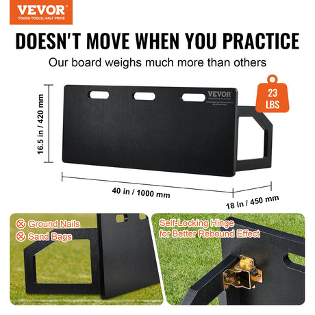Soccer Rebounder Board, 100x40 cm Portable Soccer Wall with 2 Angles Rebound, Foldable HDPE Kickback Rebound Board, Soccer Training Equipment for Kids and Adults, Passing & Shooting Practice
