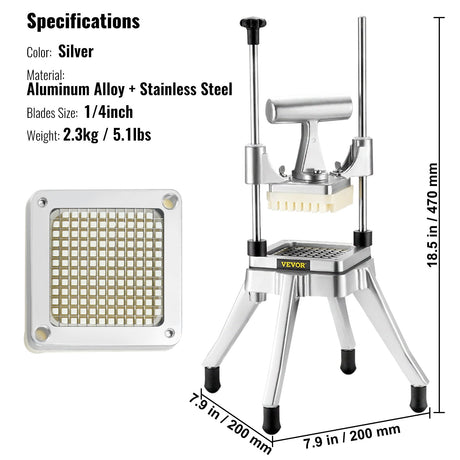 VEVOR Commercial Vegetable Fruit Chopper 1/4