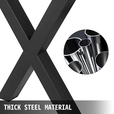 Metal Table Legs 28.4 x 29.9 Inch Black Table Legs Premium steel table legs with X-frame style Steel Bench Legs Country Style Table Legs Furniture Leg Perfect for Coffee Store Home Office Bar