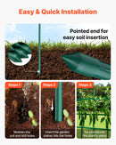 VEVOR Garden Stakes, 50 Pack, 1170 mm, Plastic Coated Metal Tomato Stakes, Garden Sticks for Plants Support, with Pointed End and Non-Slip Bumps for Growing Climbing Plants, Outdoor Vegetables