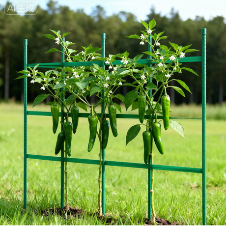 VEVOR Garden Stakes, 50 Pack, 1170 mm, Plastic Coated Metal Tomato Stakes, Garden Sticks for Plants Support, with Pointed End and Non-Slip Bumps for Growing Climbing Plants, Outdoor Vegetables