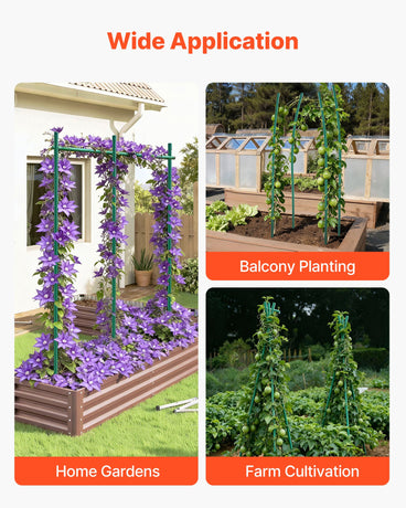 VEVOR Garden Stakes, 25 Pack, 2100 mm, Plastic Coated Metal Tomato Stakes, Garden Sticks for Plants Support, with Pointed End and Non-Slip Bumps for Growing Climbing Plants, Outdoor Vegetables