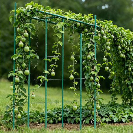 VEVOR Garden Stakes, 25 Pack, 2100 mm, Plastic Coated Metal Tomato Stakes, Garden Sticks for Plants Support, with Pointed End and Non-Slip Bumps for Growing Climbing Plants, Outdoor Vegetables