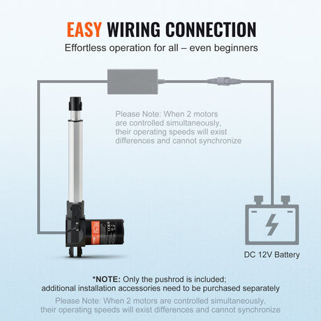 VEVOR Linear Actuator 12V, 8 Inch Heavy Duty 1320lbs/6000N Linear Actuator, 0.19
