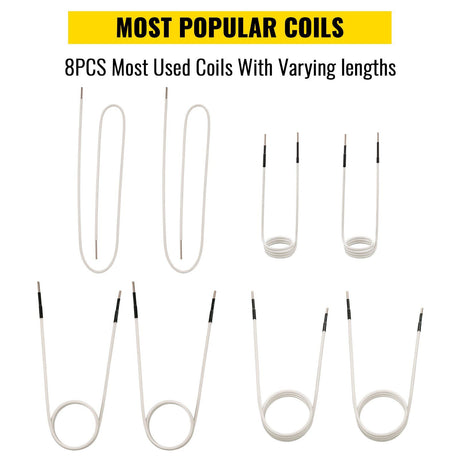 Induction Heater Inductor Coil Kits, Magnetic Mini Induction Heater Kit, Flameless Heat Accessories 8pcs, Heat Resistant Induction Heater Tool with Flexibility For Removing Rusty Bolts and Nuts