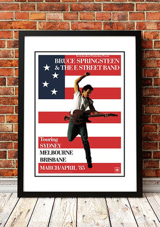 Bruce Springsteen 'Born in the USA' Australian Tour Poster 1985 - Framed A3