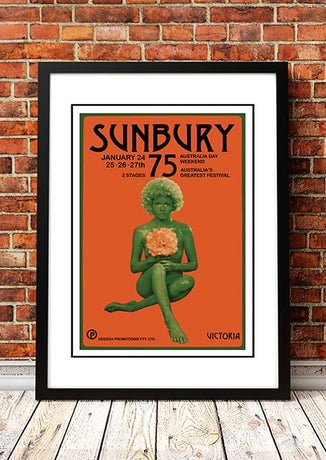 Sunbury 'Music Festival' Poster 1975 - Framed A3