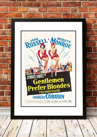 Marilyn Monroe ‘Gentlemen Prefer Blondes’ Framed Movie Poster! - Framed A2