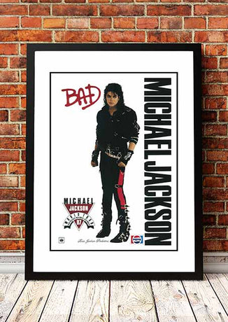 Michael Jackson ‘Bad’ Australian Tour Poster 1987 - Framed A4